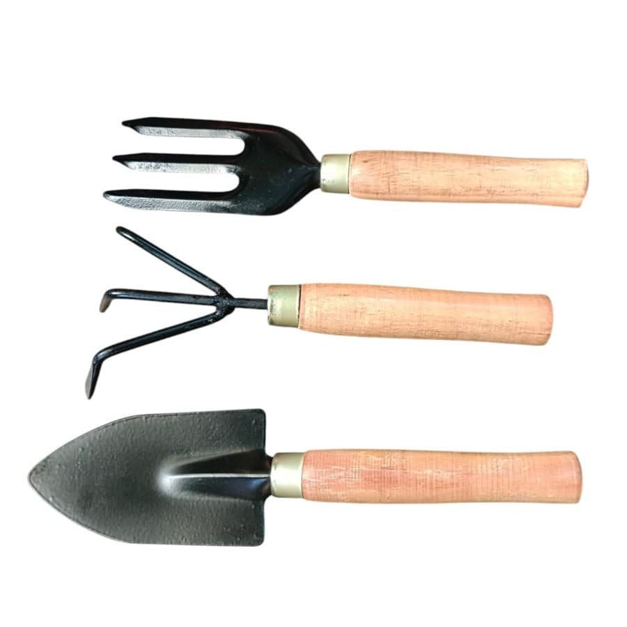 Bharat Agrotech Gardening Tools Combo Pack, Ideal For Digging, Weeding And Planting With Wooden Handle view 2