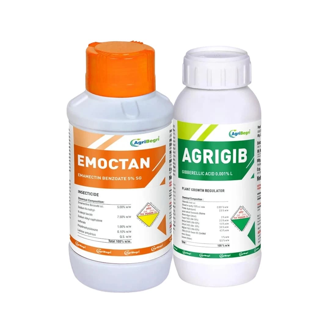 Eclat AgroxglobalCombo Pack (Emoctan 250gm + Agrigib 500ml) Powerful Combination, Complete Crop Protection and Growth Solution